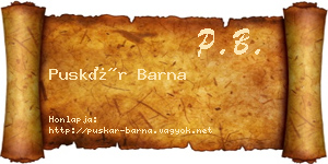 Puskár Barna névjegykártya